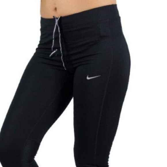 Nike Running Leggings Black SZ Small Multiple Zippered Pockets Athleisure Active - Picture 1 of 4